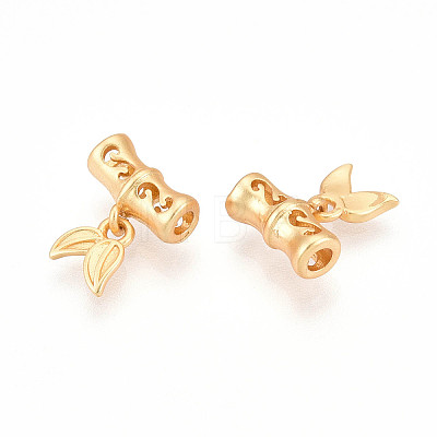 Brass European Dangle Charms KK-B110-03G-1