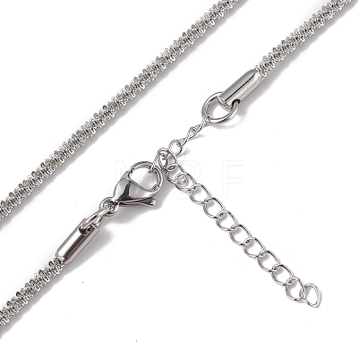 Non-Tarnish 304 Stainless Steel Bone Rope Chain Necklace for Women NJEW-I121-01B-P-1