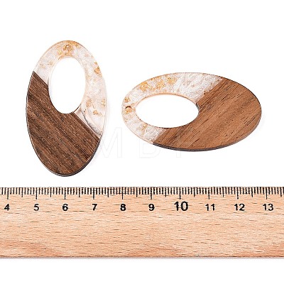 Transparent Resin and Walnut Wood Pendants RESI-T057-02N-1