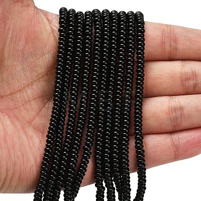 Natural Black Onyx Beads Strands X-G-L635-A01-4x2mm-01-1