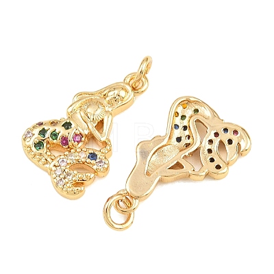 Brass Micro Pave Colorful Cubic Zirconia Pendants KK-Q085-04E-G-1