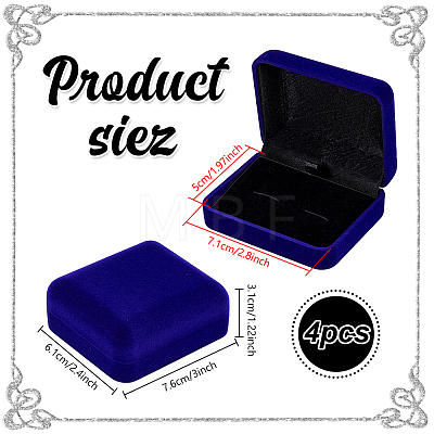 Velvet Cufflink Gift Storage Boxes CON-WH0112-079B-1