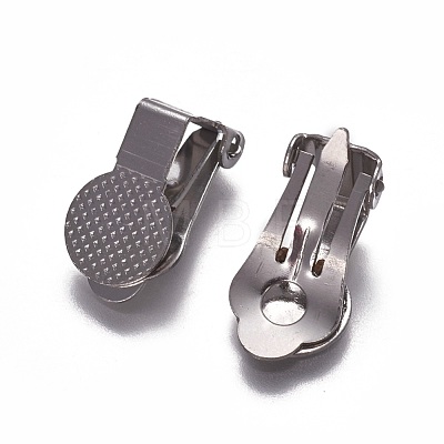 Stainless Steel Clip-on Earring Findings KK-F785-03P-1