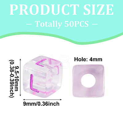 50Pcs Acrylic European Beads MACR-TADJ0001-13L-1