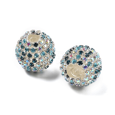 Sparkle Glass Rhinestone Round Beads OACR-S048-01G-1