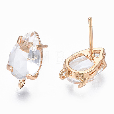 Transparent Brass Stud Earring Findings KK-S365-005-A01-1