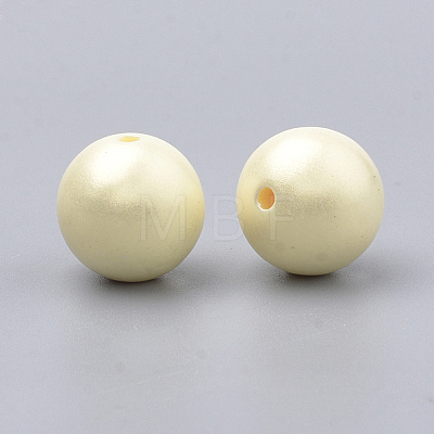 Spray Painted Style Acrylic Beads MACR-T010-8mm-07-1