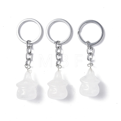 Natural Quartz Crystal Keychains KEYC-P011-04P-11-1