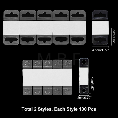  200 Pcs 2 Styles Transparent Self Adhesive Hang Tabs AJEW-NB0002-24-1