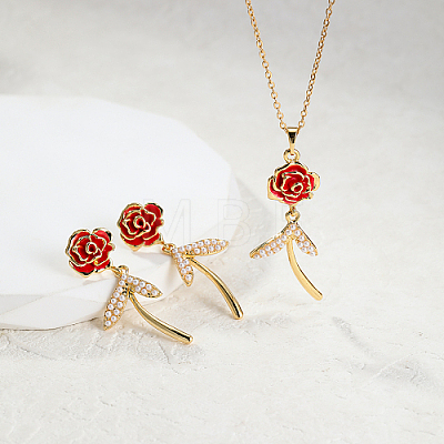 Alloy Stud Earring & Pendant Necklaces for Women LF3294-1