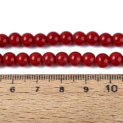 Opaque Solid Color Glass Beads Strands GLAA-T032-P6mm-20-1