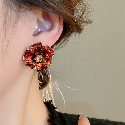 Alloy & Enamel Stud Earrings FS-WG6063A-01-1
