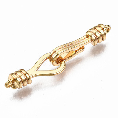 Brass Hook and S-Hook Clasps X-KK-T063-70G-NF-1