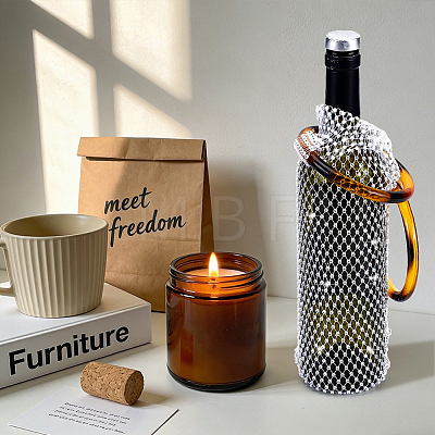 Sparkly Rhinestone Wine Bottle Bag AJEW-WH0609-899D-1