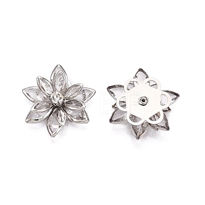 Acrylic Rhinestone Flower Flat Back Cabochons RSB027-06-1