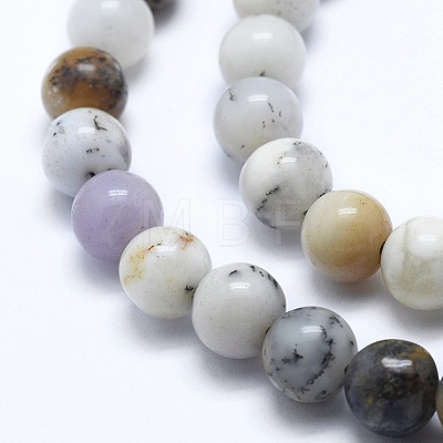 Natural White African Opal Beads Strands G-E472-02-10mm-1