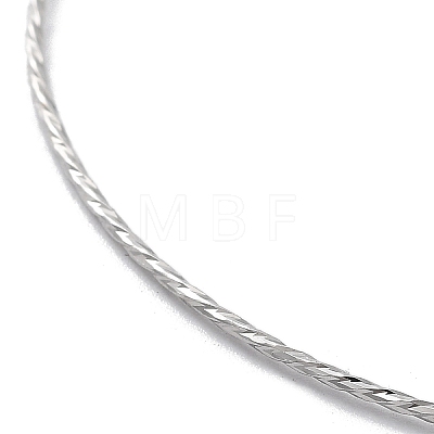 Rhodium Plated 925 Sterling Silver Twist Round Bangles BJEW-D037-01P-1