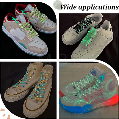Fingerinspire 7Pairs 7 Colors Luminous Polyester Shoelaces DIY-FG0003-19-1