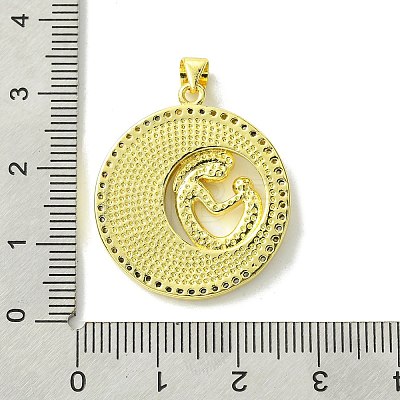 Mother's Day Real 18K Gold Plated Brass Micro Pave Clear Cubic Zirconia Pendants KK-H472-13G-10-1