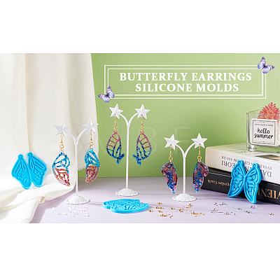 Mega Pet 7Pcs 7 Style Butterfly DIY Pendant Silicone Molds DIY-MP0001-15-1