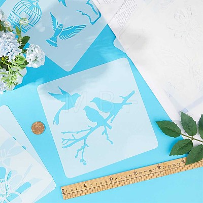 Gorgecraft 2 Sets 2 Styles PET Plastic Hollow Out Drawing Painting Stencils Templates DIY-GF0007-27-1