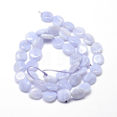 Natural Blue Lace Agate Gemstone Nuggets Bead Strands G-J336-22-1