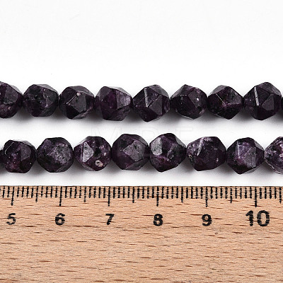 Dyed Natural Sesame Jasper Beads Strands G-T139-8mm-47K-1