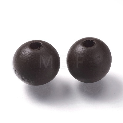 Painted Natural Wood Beads WOOD-A018-16mm-08-1