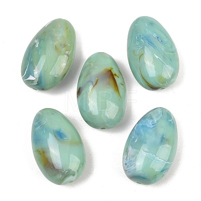 Two Tone Opaque Acrylic Imitation Gemstone Beads OACR-T033-10B-1
