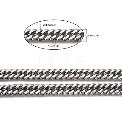201 Stainless Steel Double Link Chains CHS-A003E-3.0mm-1