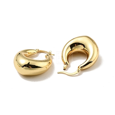 Rack Plating Brass Chunky Hoop Earrings for Women X-EJEW-G288-35B-G-1