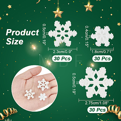 90Pcs 3 Styles Christmas Opaque Resin Cabochons RESI-AR0001-39-1