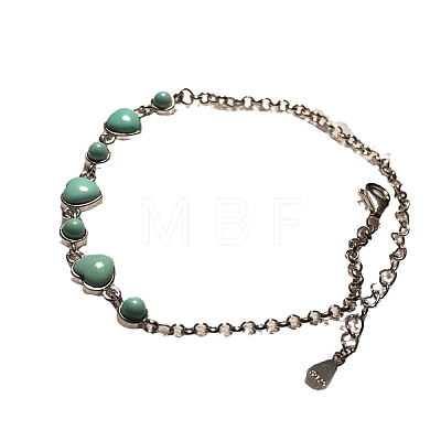 Synthetic Turquoise Link Bracelets BJEW-C146-04-1