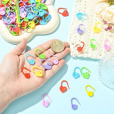 204Pcs 12 Styles Eco-Friendly ABS Plastic Knitting Crochet Locking Stitch Markers Holder IFIN-FS0001-67-1