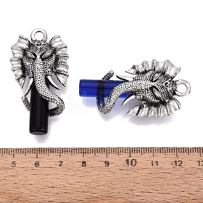 Alloy Glass Pendants GL-N004-03AS-1