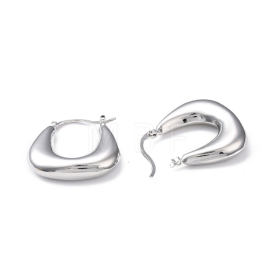 Rack Plating Brass Handbag Shape Hoop Earrings for Women EJEW-F306-06P-1