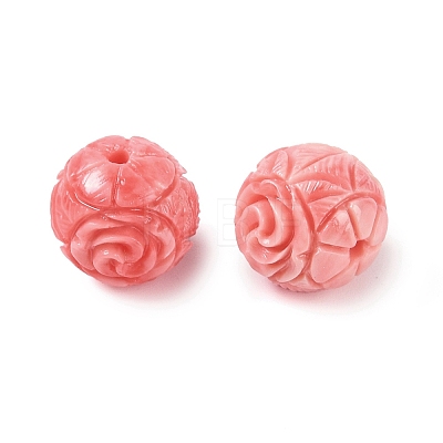 Synthetic Shell Dyed Carved Beads SHEL-H005-27-1