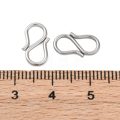 Non-Tarnish 304 Stainless Steel S-Hook Clasps STAS-R157-02P-1