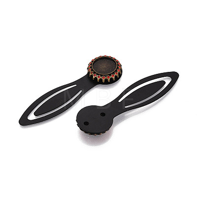 Alloy & Iron Bookmark Cabochon Settings PALLOY-N184-02AB-1
