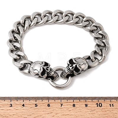 304 Stainless Steel Cuban Link Chains Bracelets for Unisex BJEW-A092-06B-P-1