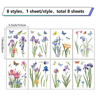 8 Sheets 8 Styles PVC Waterproof Wall Stickers DIY-WH0345-190-1