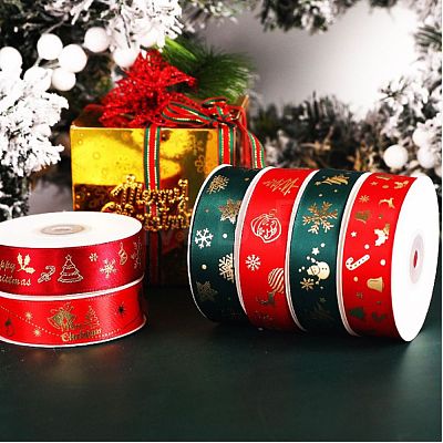 Christmas Polyester Ribbon SRIB-CJ0001-01B-1