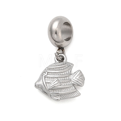 304 Stainless Steel Sea Animal European Dangle Charms STAS-D153-04B-P-1