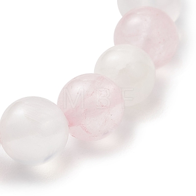 Natural Rose Quartz & Selenite Beaded Stretch Bracelets for Women BJEW-JB13140-1