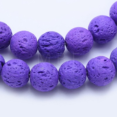 Natural Lava Rock Beads Strands G-F531-6mm-G13-1