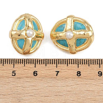 Electroplated Synthetic Turquoise Beads KK-K362-15G-1