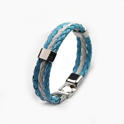 Imitation Leather Multi-strand Bracelets for Women Men WG7AE3D-02-1