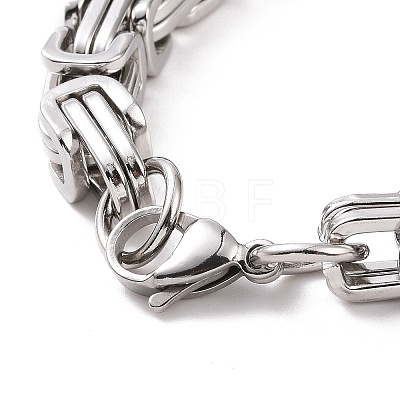 201 Stainless Steel Byzantine Chain Bracelets for Mens BJEW-V0345-01-1