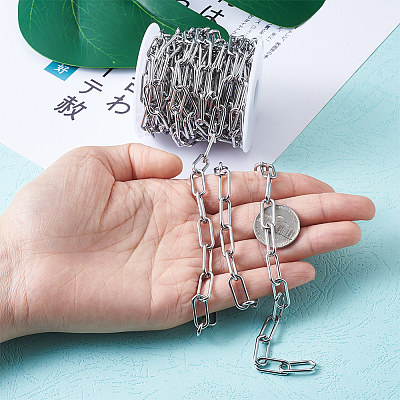 304 Stainless Steel Paperclip Chains YS-TAC0003-02P-1