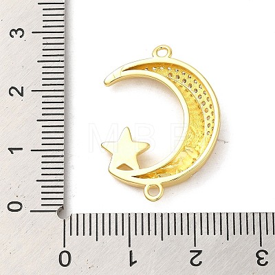 Brass Micro Pave Clear Cubic Zirconia Connector Charms FIND-Z041-16G-1